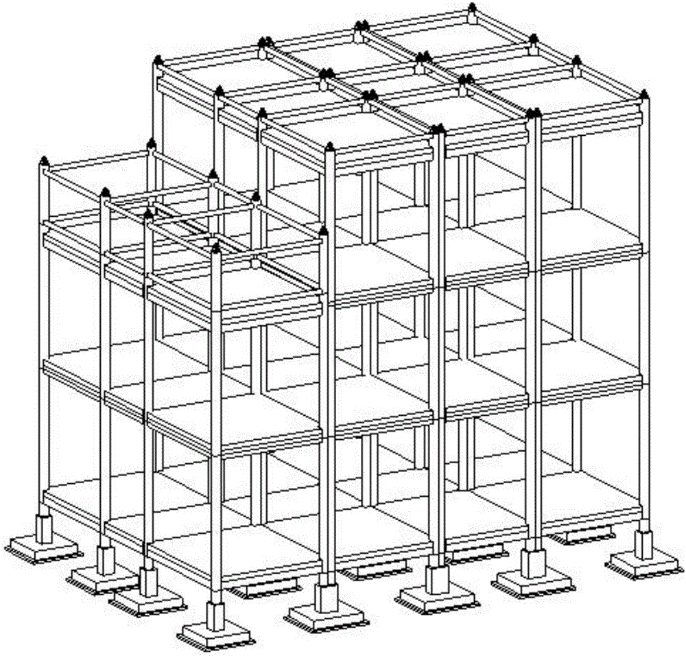 Modular multi-storeyed overall assembly type steel structural house structure system