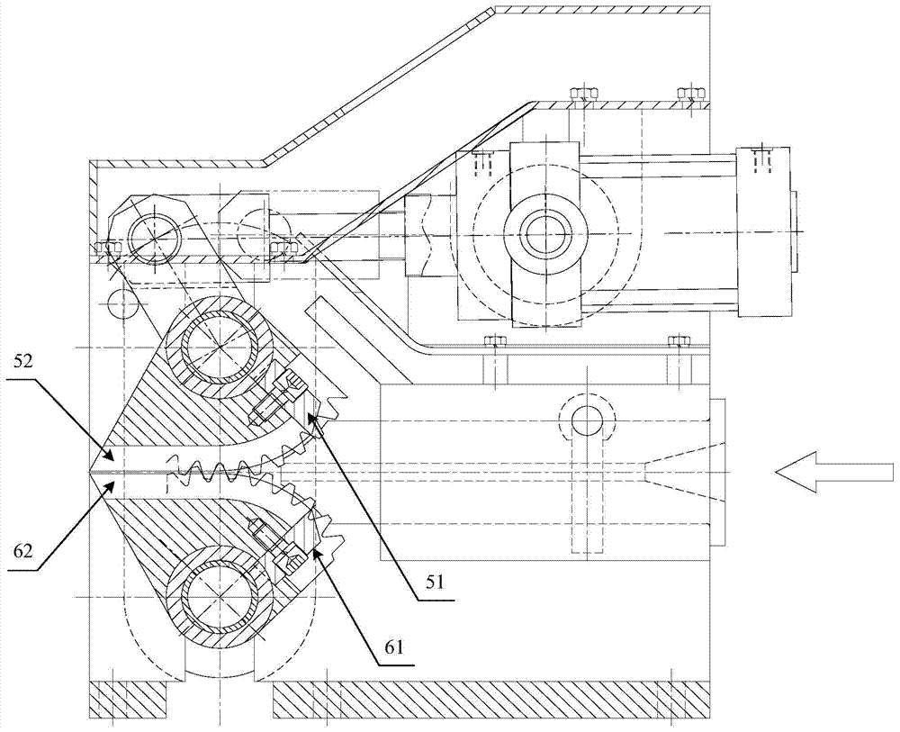 A steel rolling production line and its snap-off shears