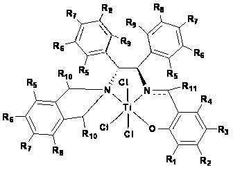 Tridentate Schiff base titanium-based olefin polymerization catalyst and preparation method and application thereof