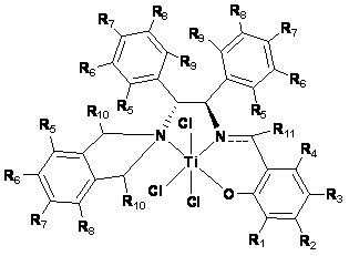 Tridentate Schiff base titanium-based olefin polymerization catalyst and preparation method and application thereof