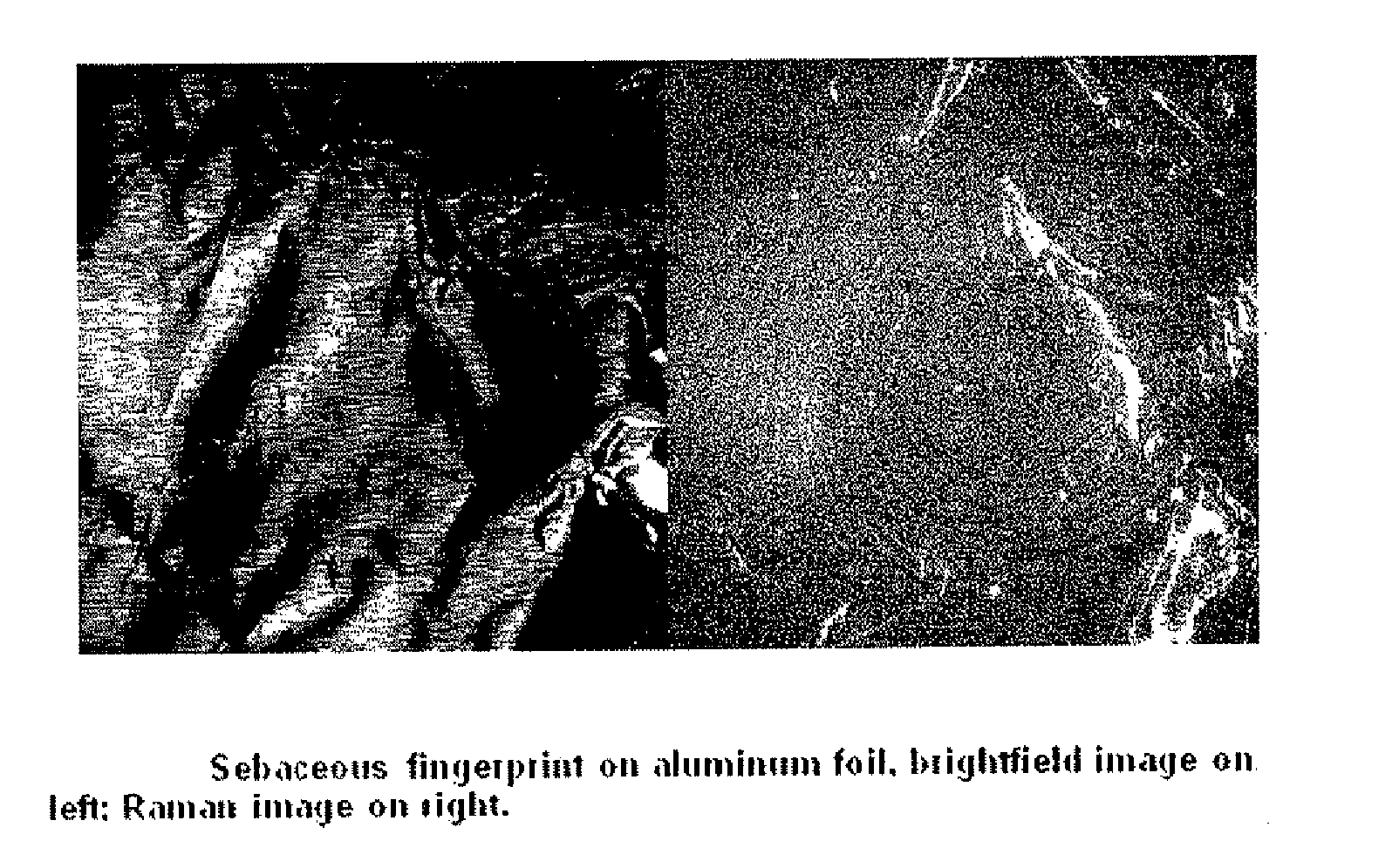 Detection of latent prints by raman imaging