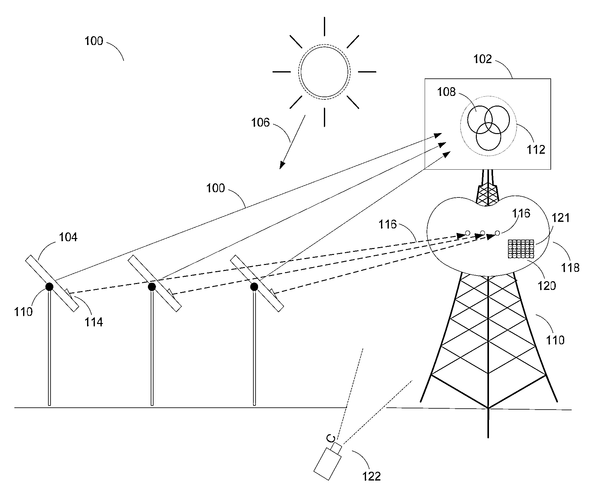 Closed loop tracking system using signal beam