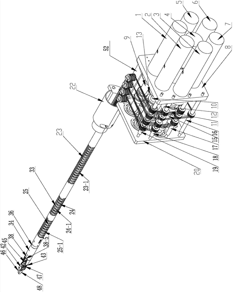 Multi-degree-of-freedom flexible robot used for single-port celiac minimally invasive surgery