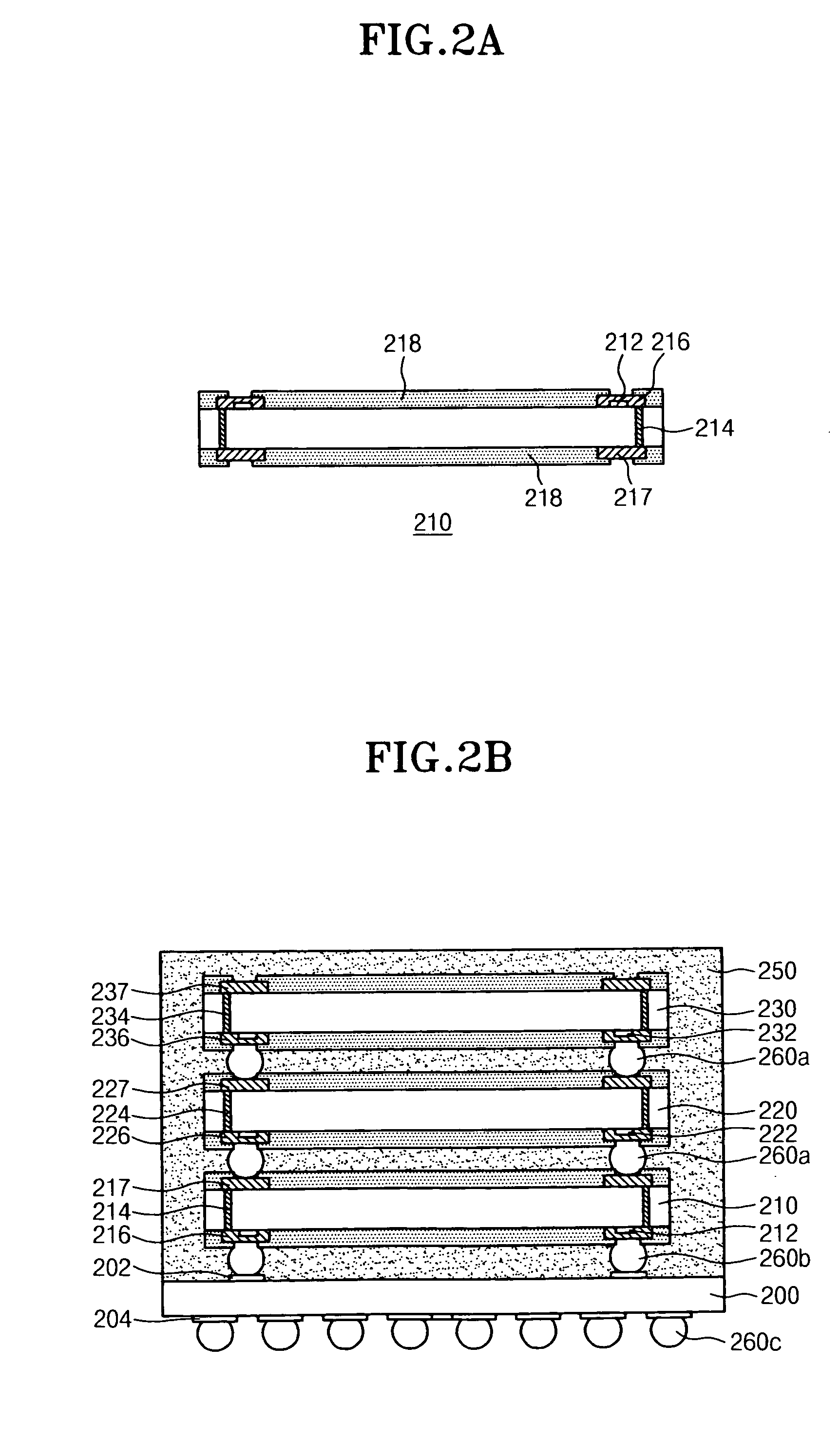 Stack package utilizing through vias and re-distribution lines