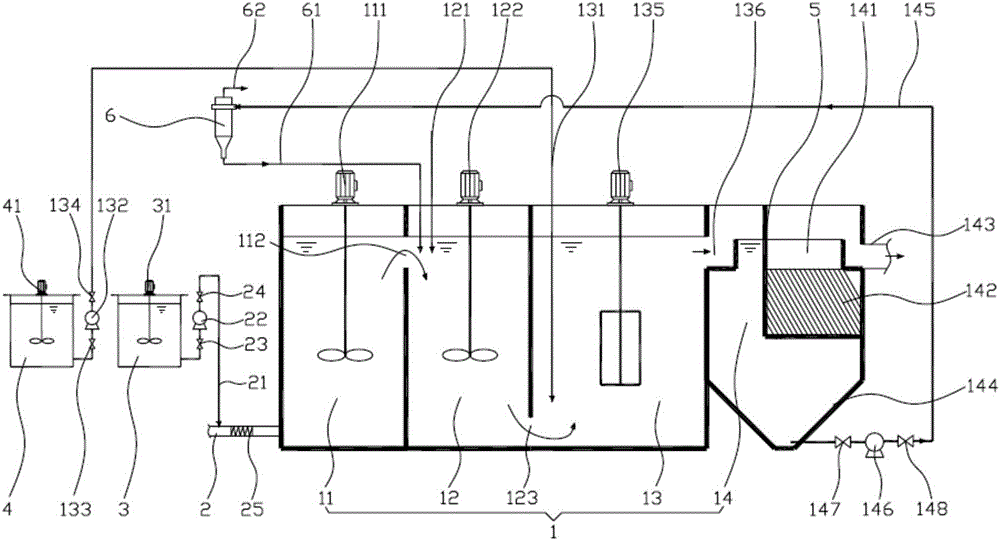 Integrated water treatment device having function of carrier flocculation sedimentation