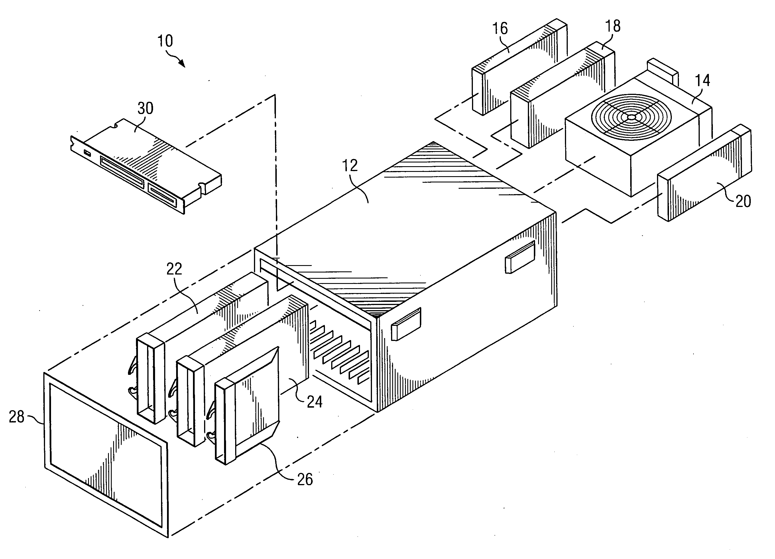 Damping rotational vibration in a multi-drive tray