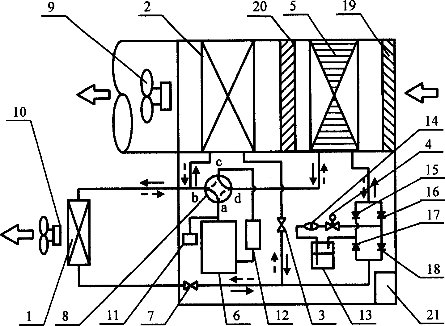 Temperature and humidity regulable set for parallel type heat pump