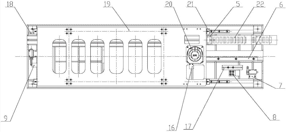 Device capable of automatically adjusting distance between front and back lifting tables of AGV