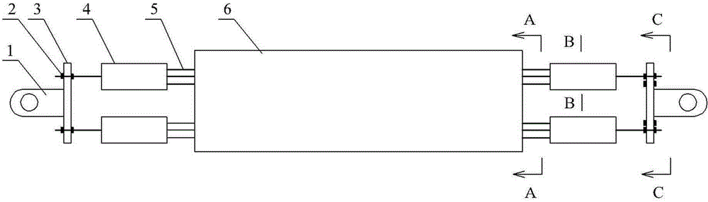 Reinforcing steel bar regional scattered buckling-restrained brace and construction method thereof