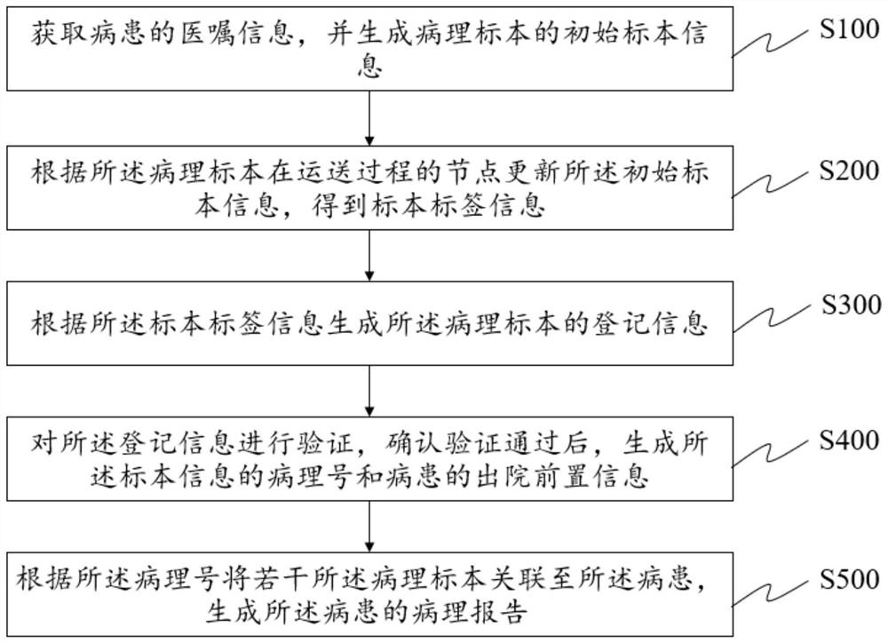 Pathological specimen information processing method, system and device and medium