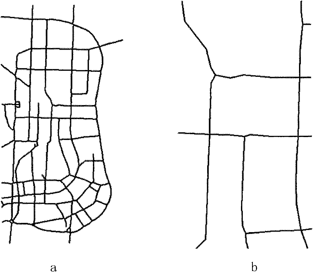 Method for automatic vectorization of road network digital raster map