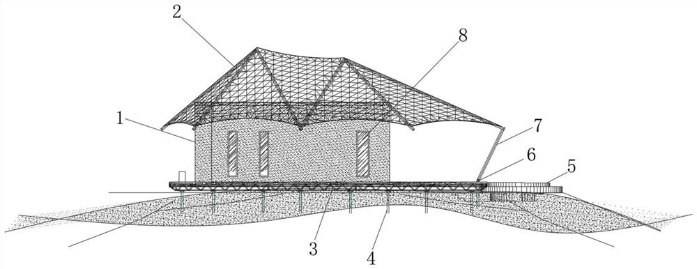 Efficient and environment-friendly house building structure and construction method thereof