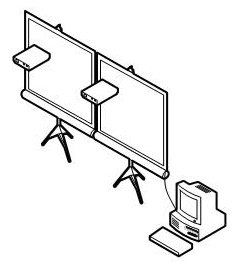 Electronic dual plate-based dual-image teaching method