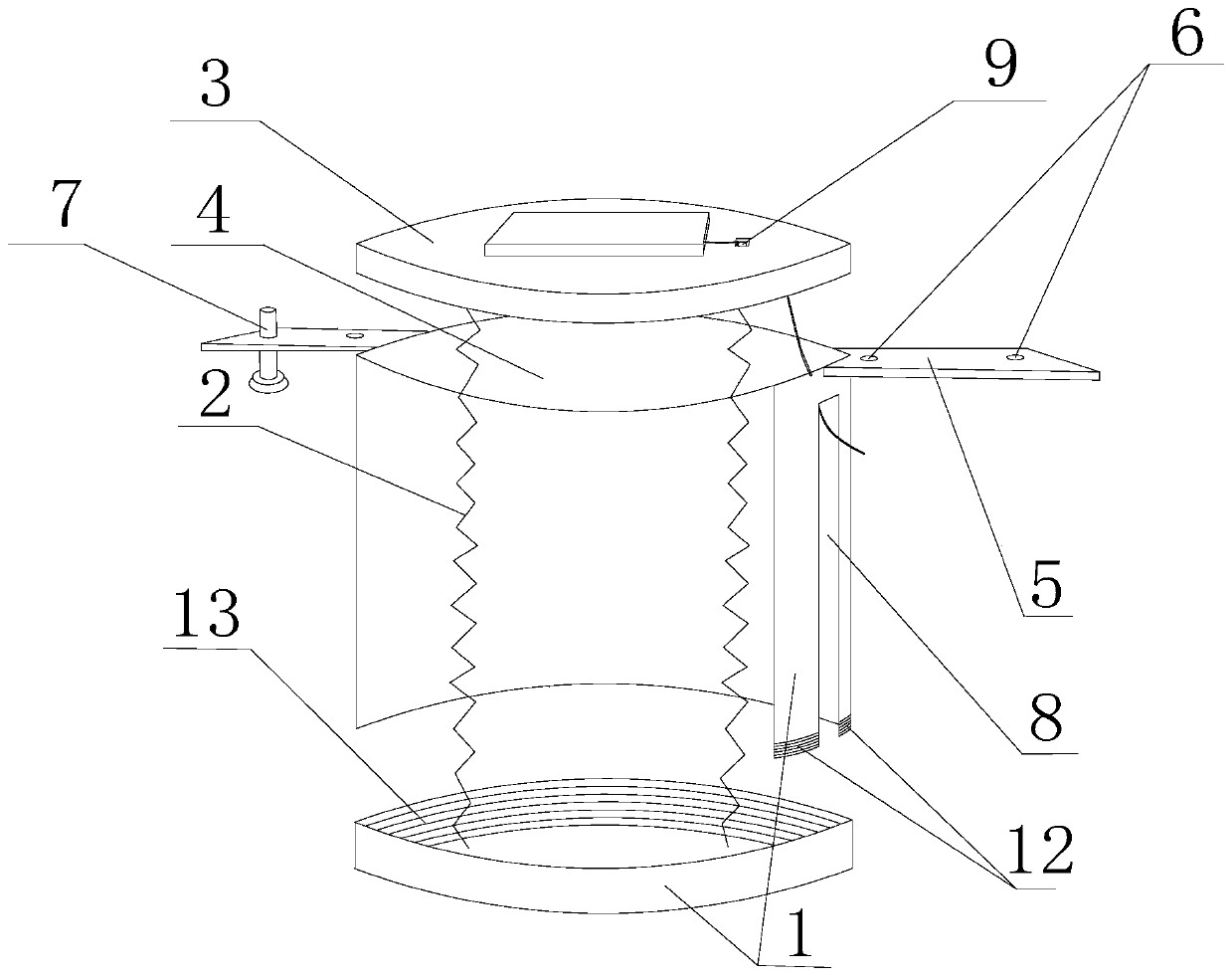 A sensor installation mechanism in a bridge health monitoring system