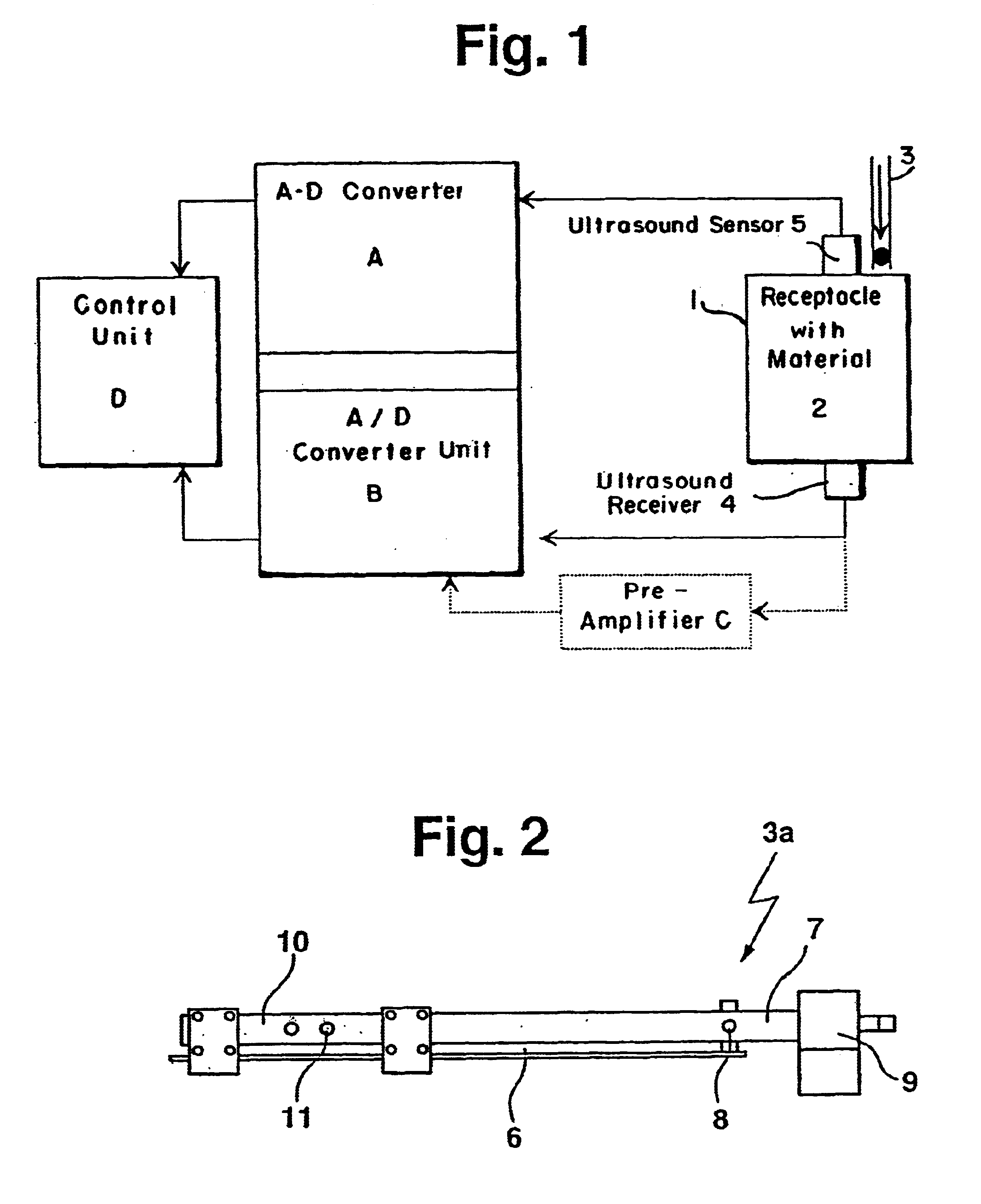 Method for examining a solidified and/or hardening material using ultrasound, receptacle and ultrasound sensor for carrying out the method