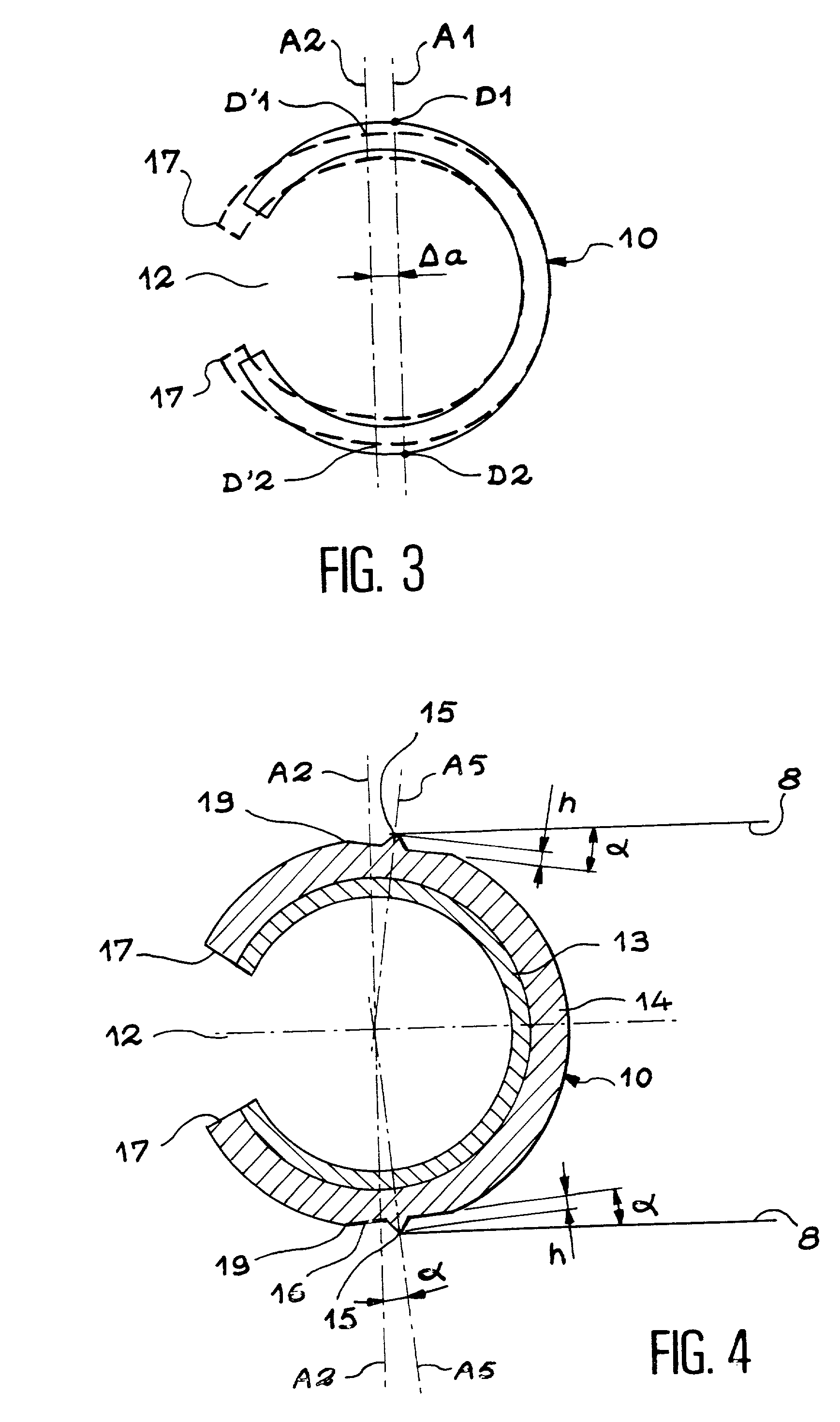 Elastic metal gasket with offset projecting parts