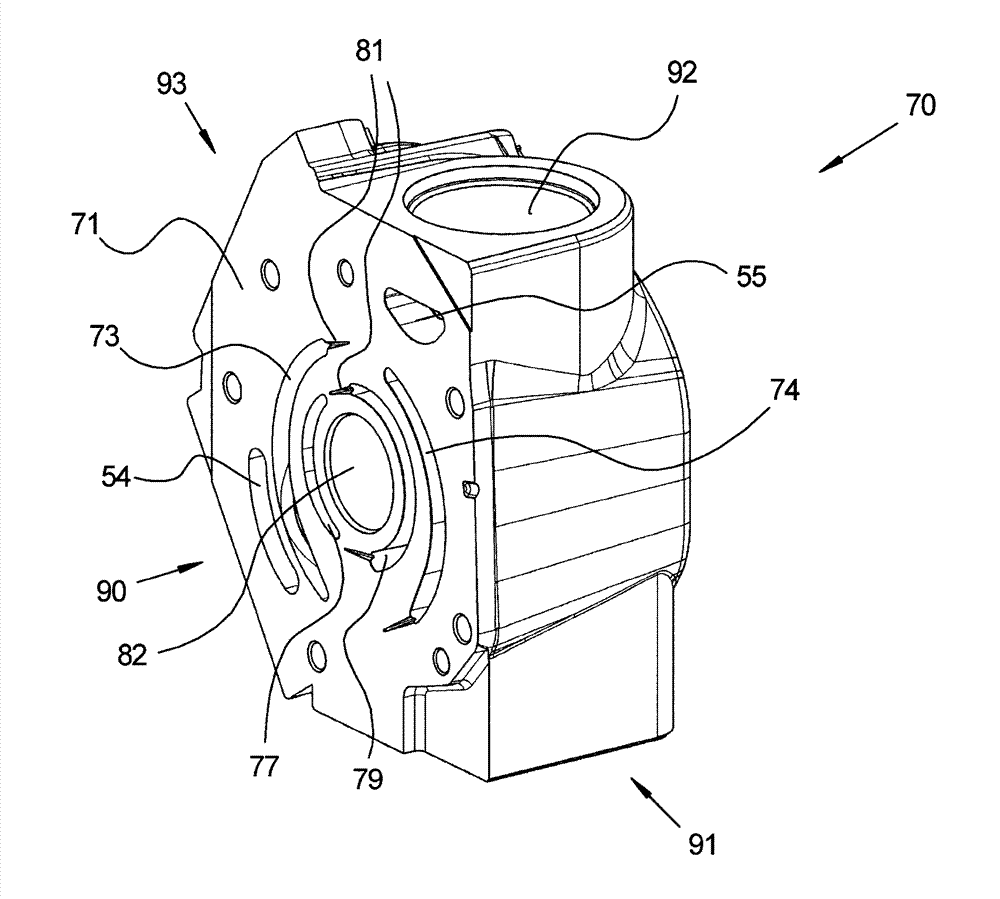 Vane machine with axial and radial inlet/outlet