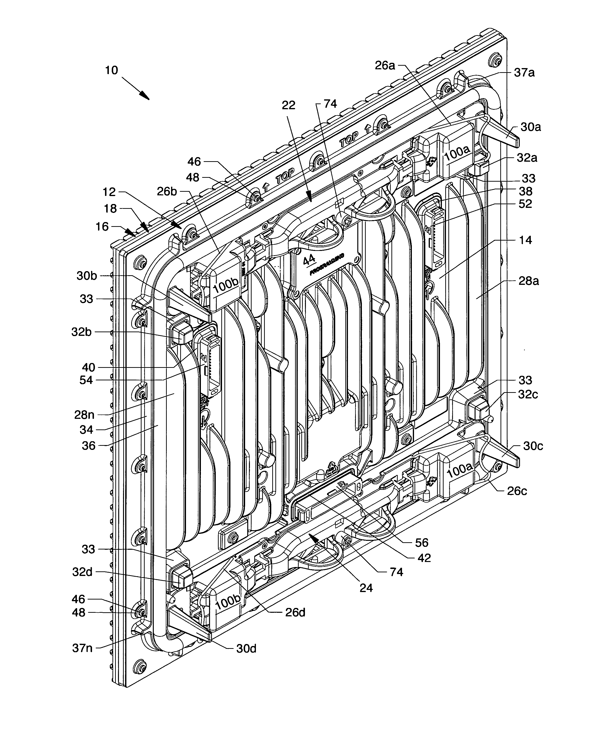 Multiple seal electronic display module having displacement springs