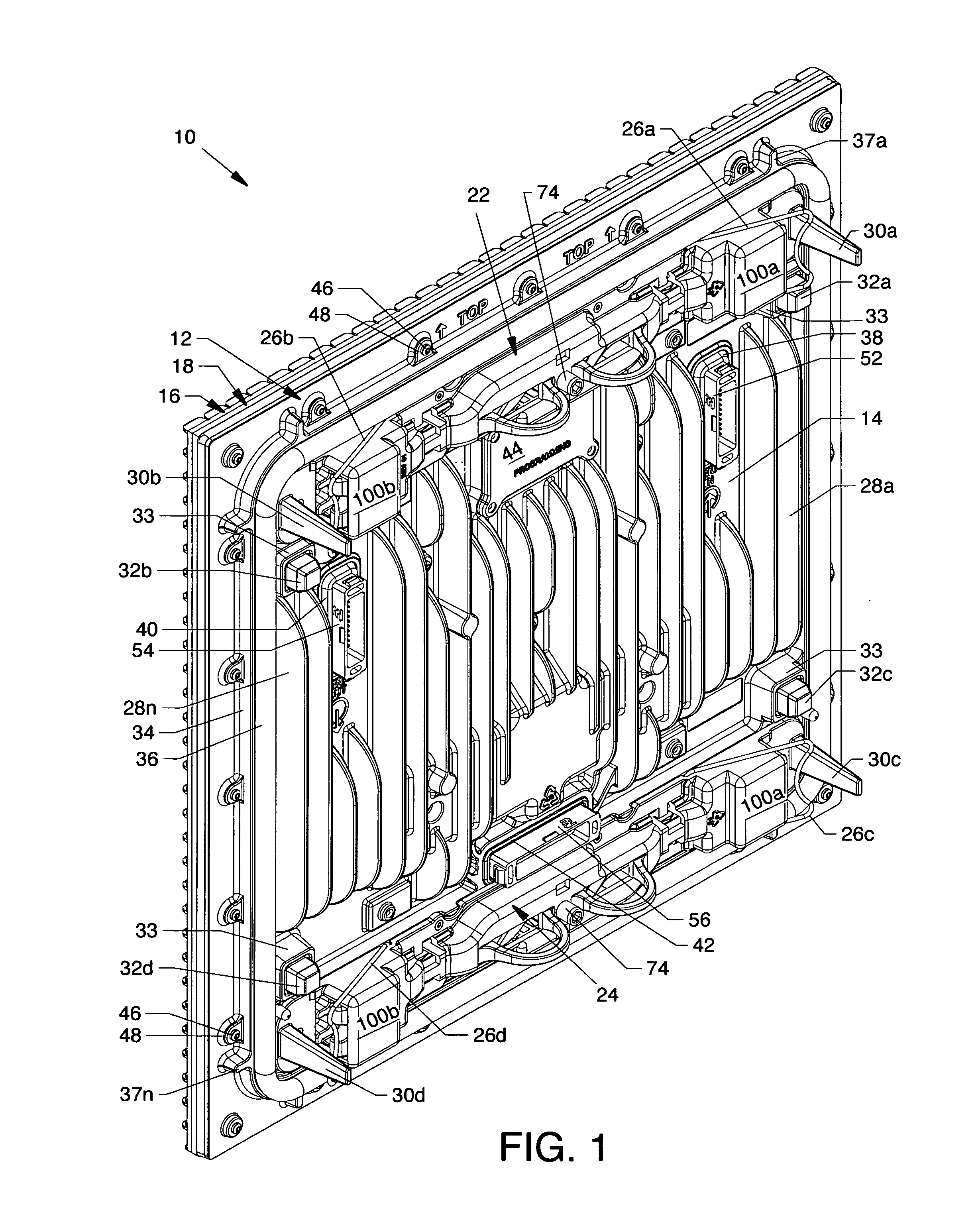 Multiple seal electronic display module having displacement springs