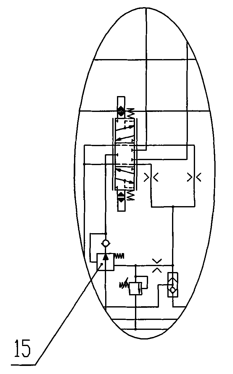 Hydraulic system for sideboom