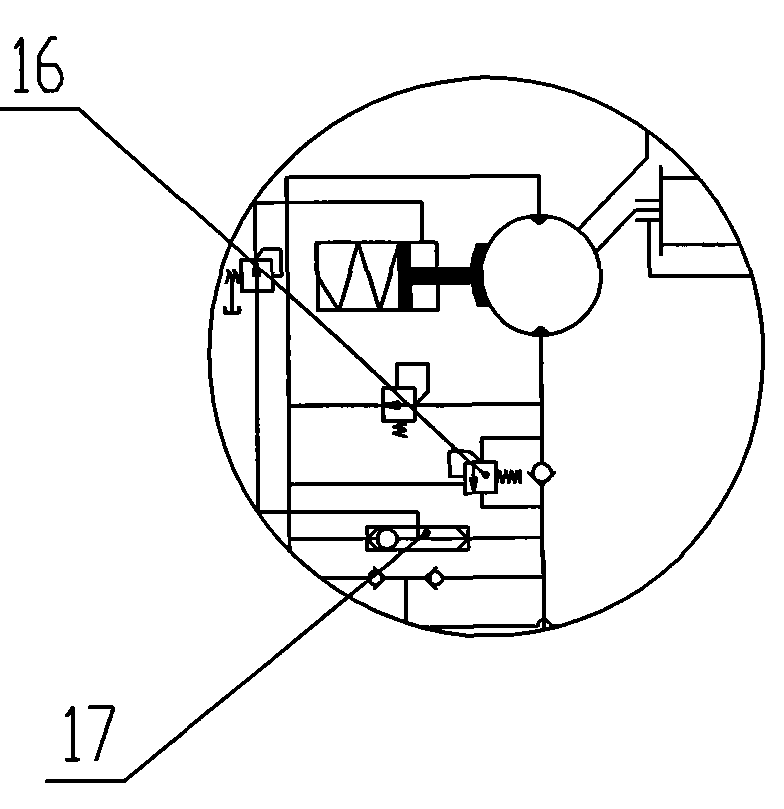 Hydraulic system for sideboom