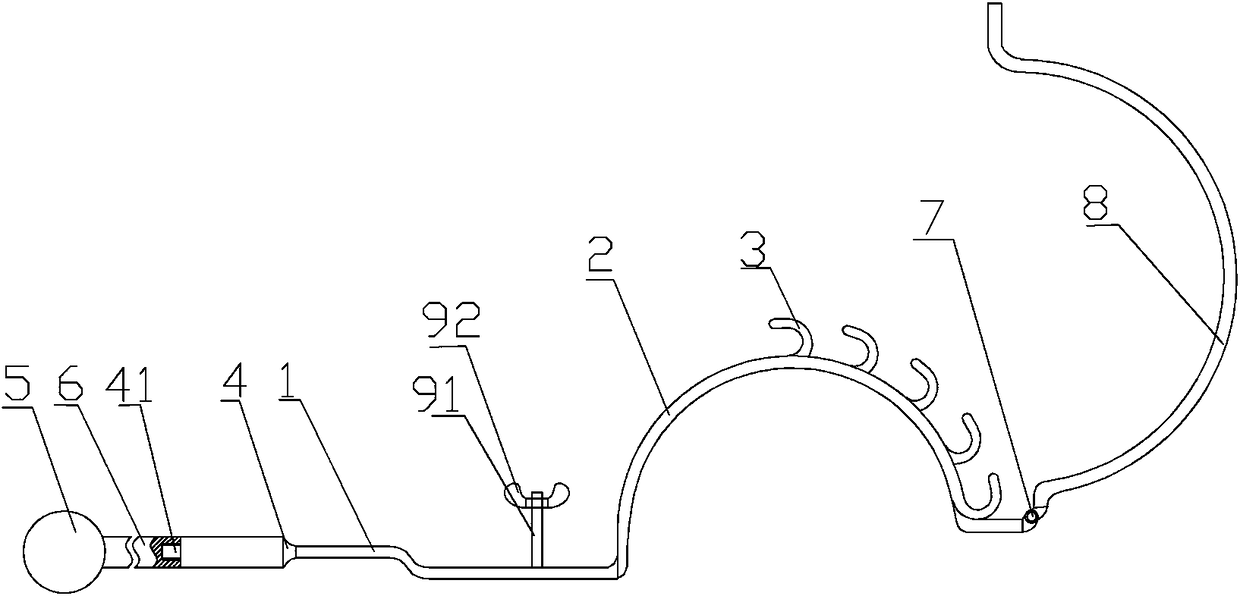 A steel strand reinforcing wire installation wrench