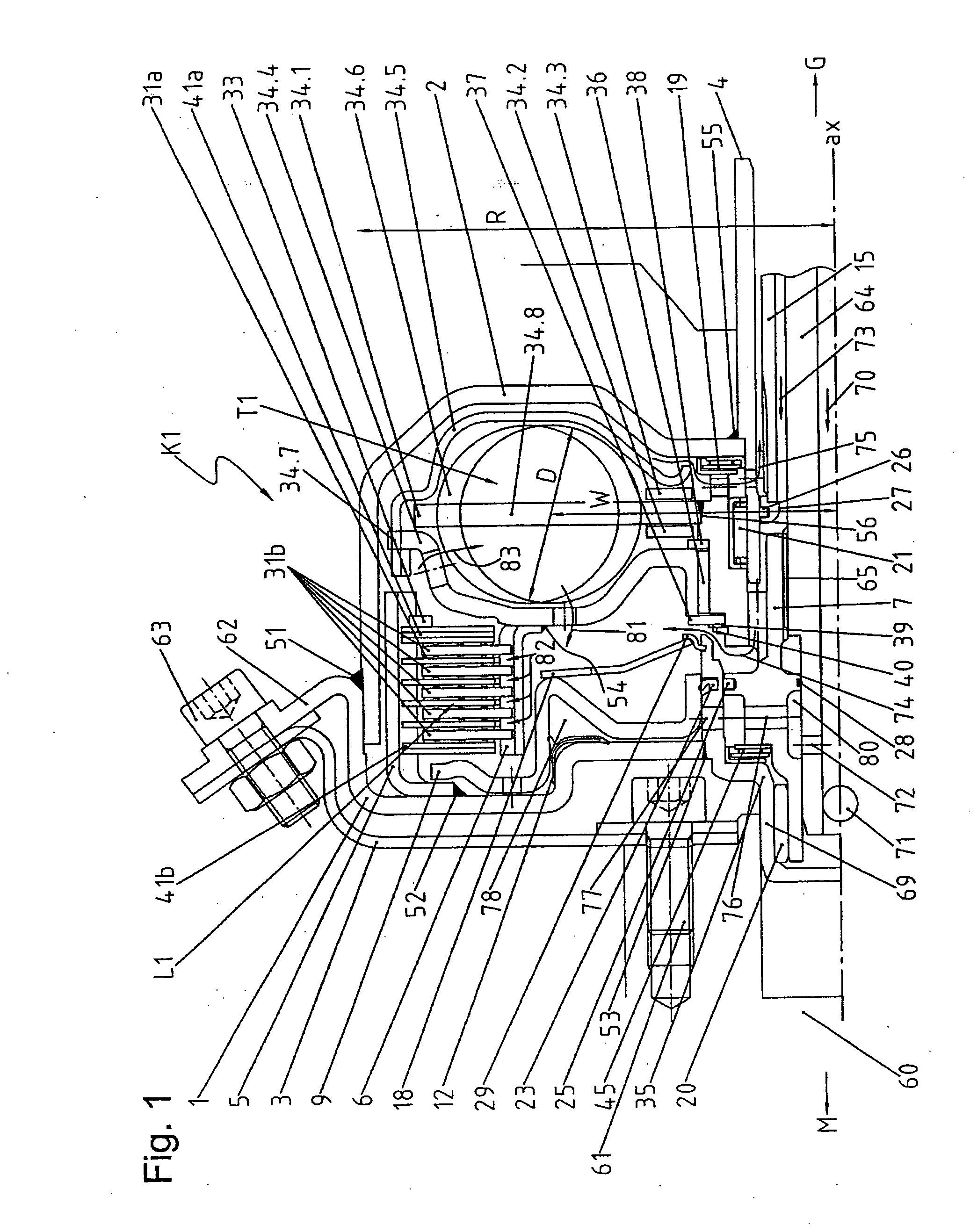 Start-up clutch and torsional-vibration damper assembly