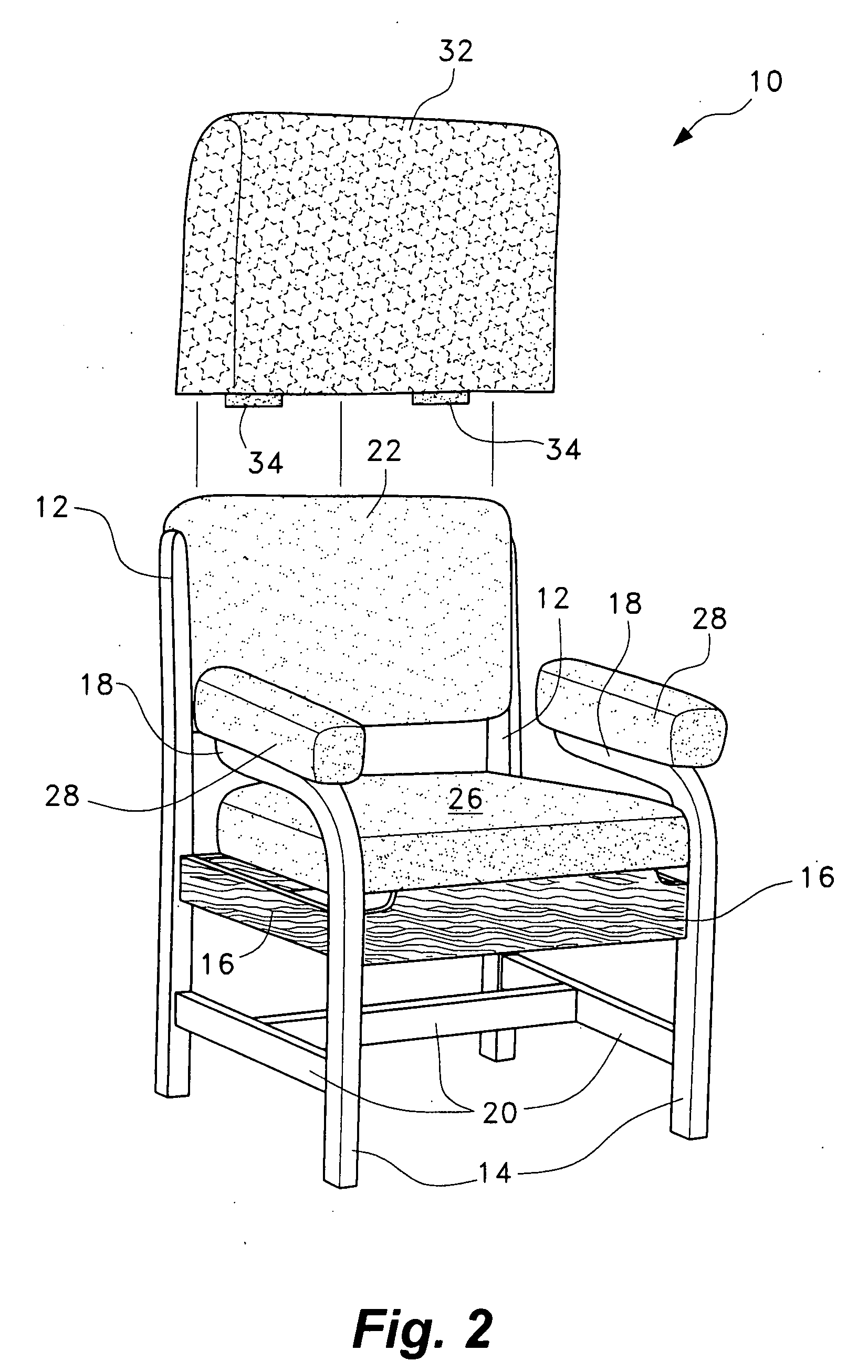 Chair with interchangeable upholstery