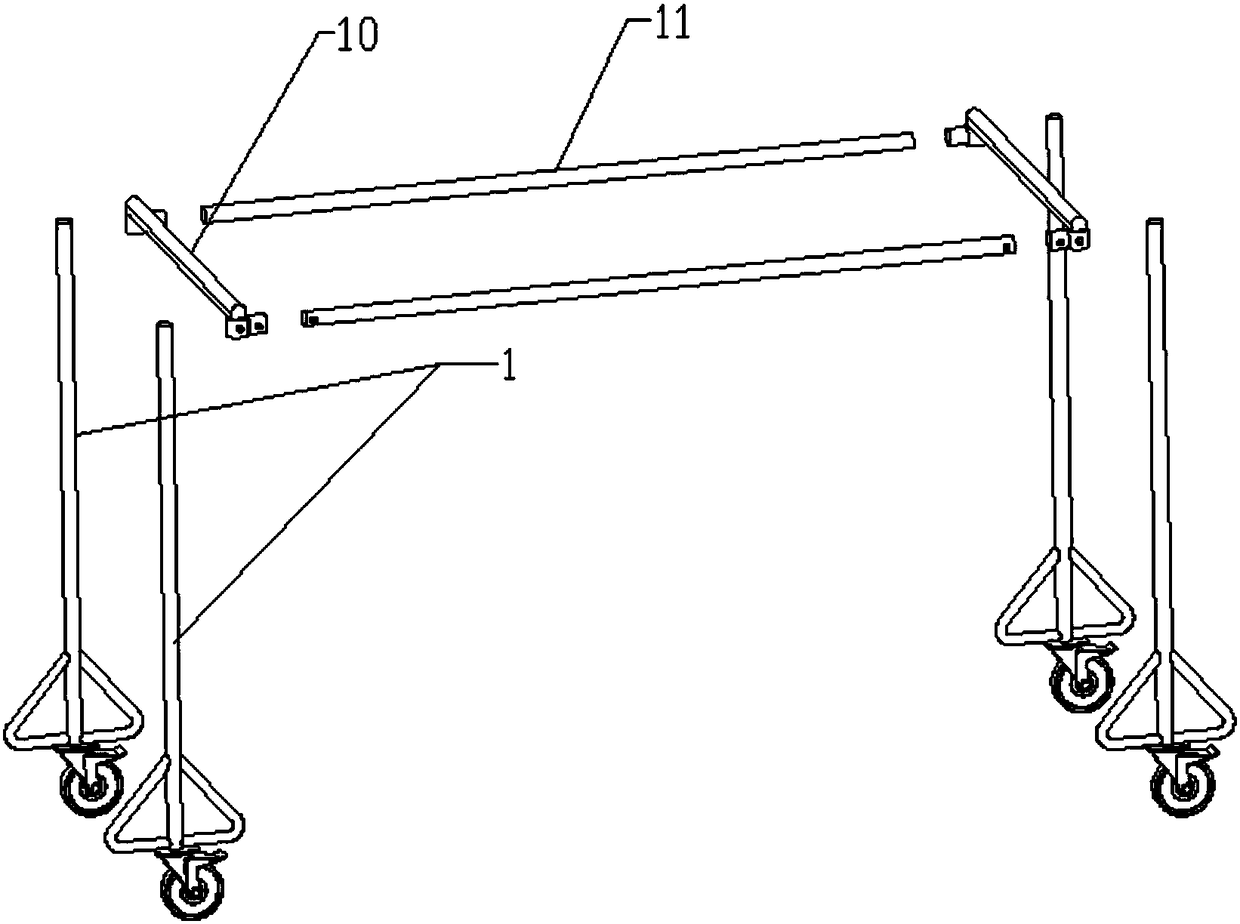 Rod piece furniture connection structure