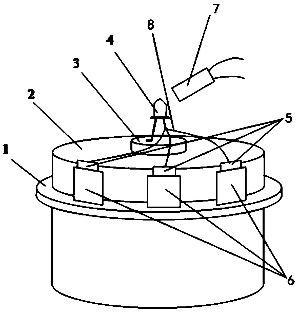 A contact state monitoring device between a shaft retaining ring and a shaft groove