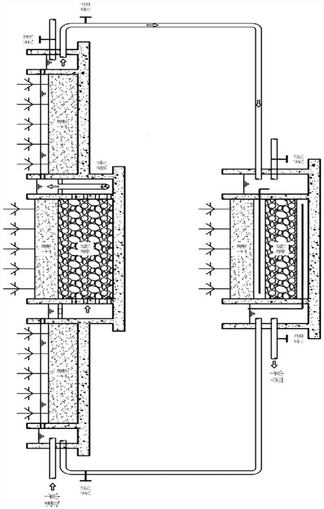 Composite reciprocating constructed wetland water body purification system and water body purification method