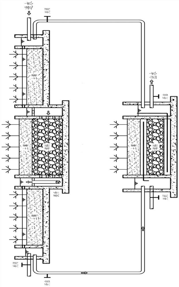 Composite reciprocating constructed wetland water body purification system and water body purification method