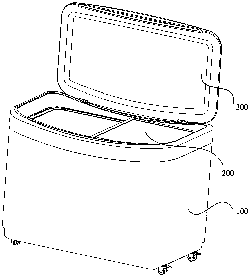 Freezer with display board