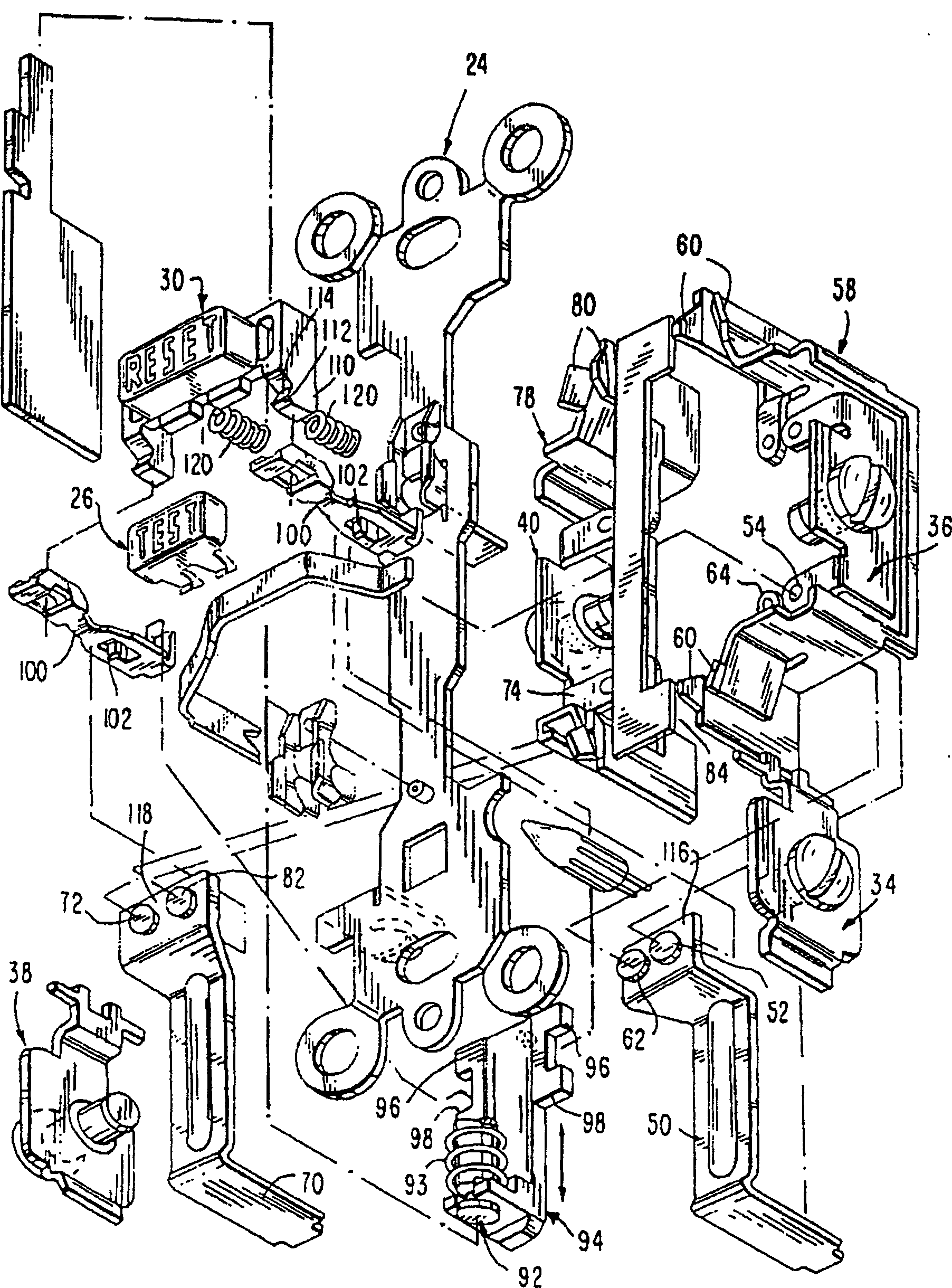 GFCI receptacle having plug blocking means