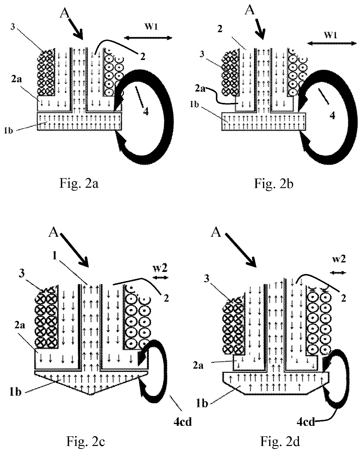 Tactile display having a magnetically bistable axially symmetrical linear actuator having a pole contour and switching matrix, and optical-tactile seeing aid having same