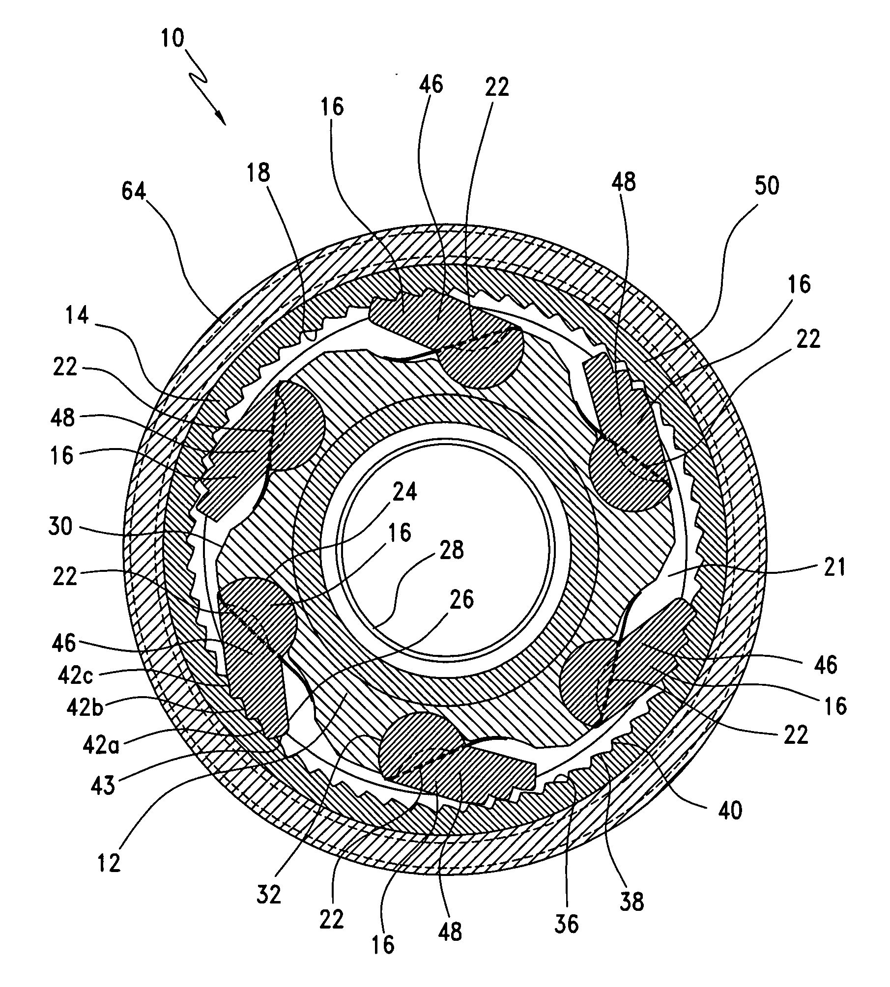 Multi-tooth pawl type gearing mechanism