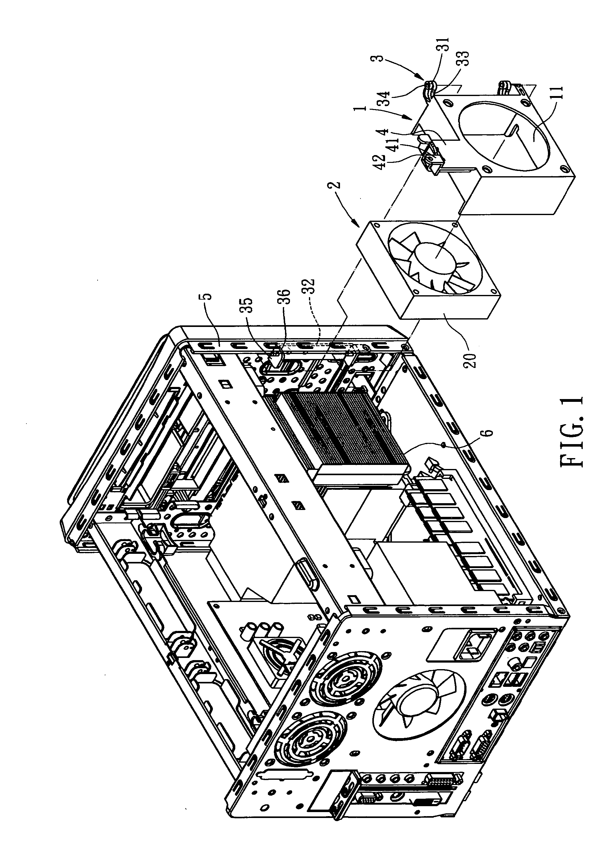 Quickly detached cooling fan mounting bracket for computer