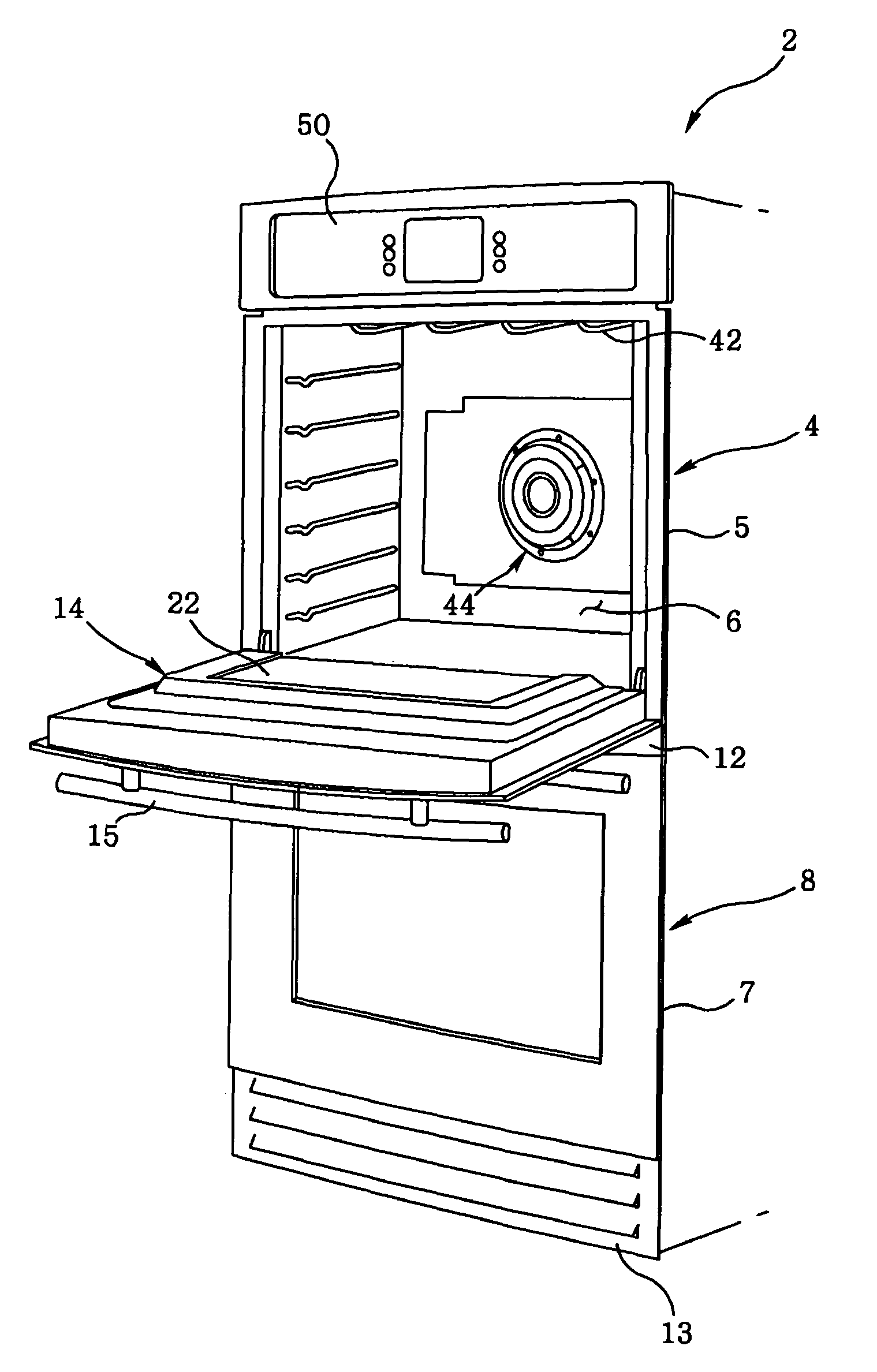 Cooling and exhaust system of dual electric oven