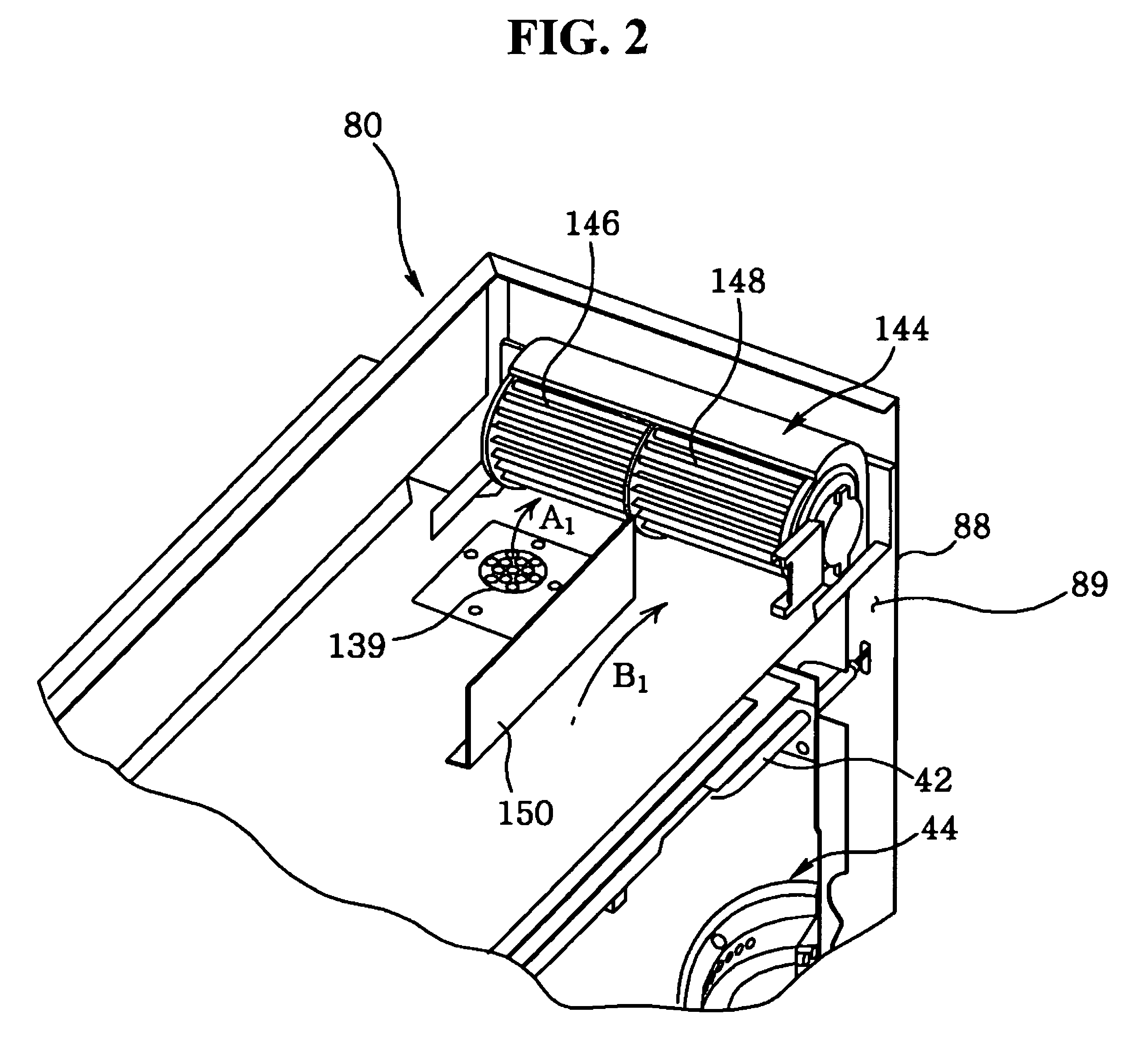 Cooling and exhaust system of dual electric oven