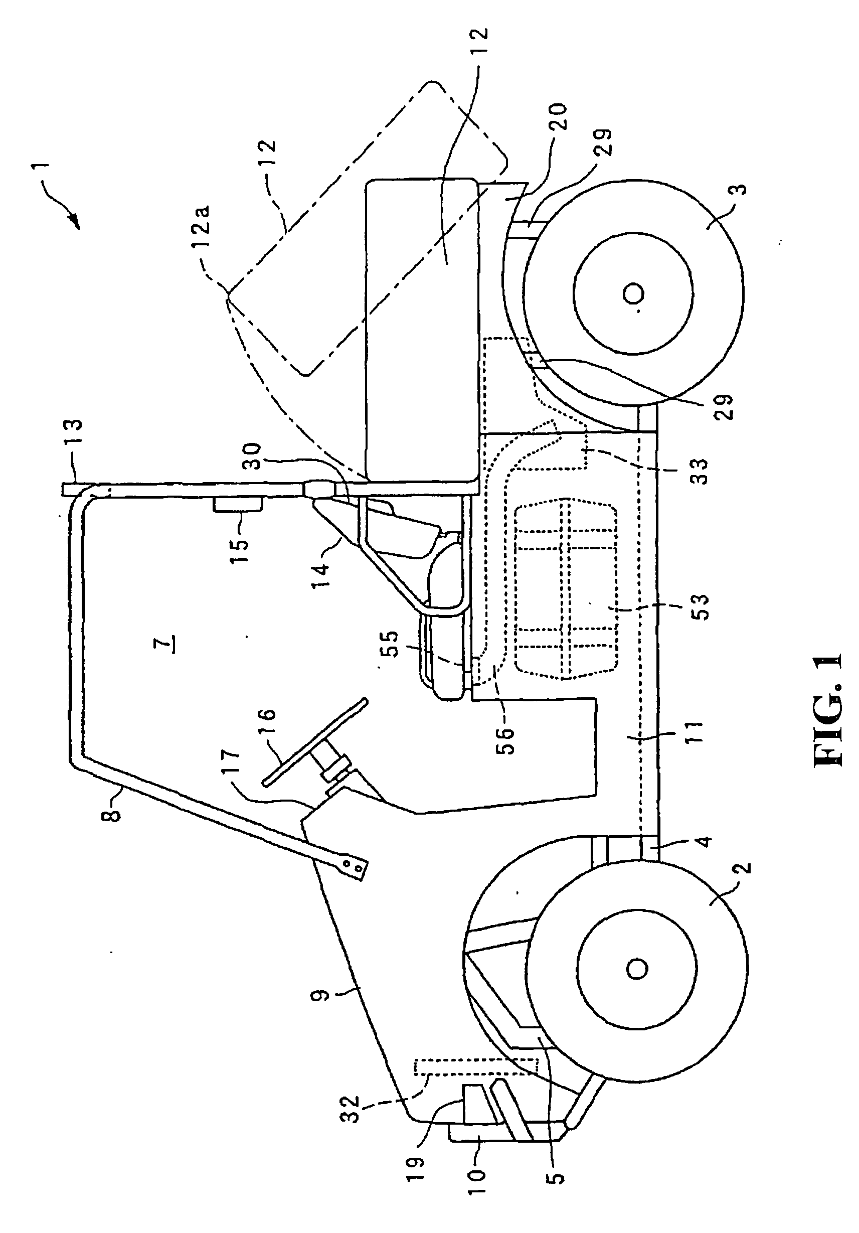 Intake structure for seat type vehicle