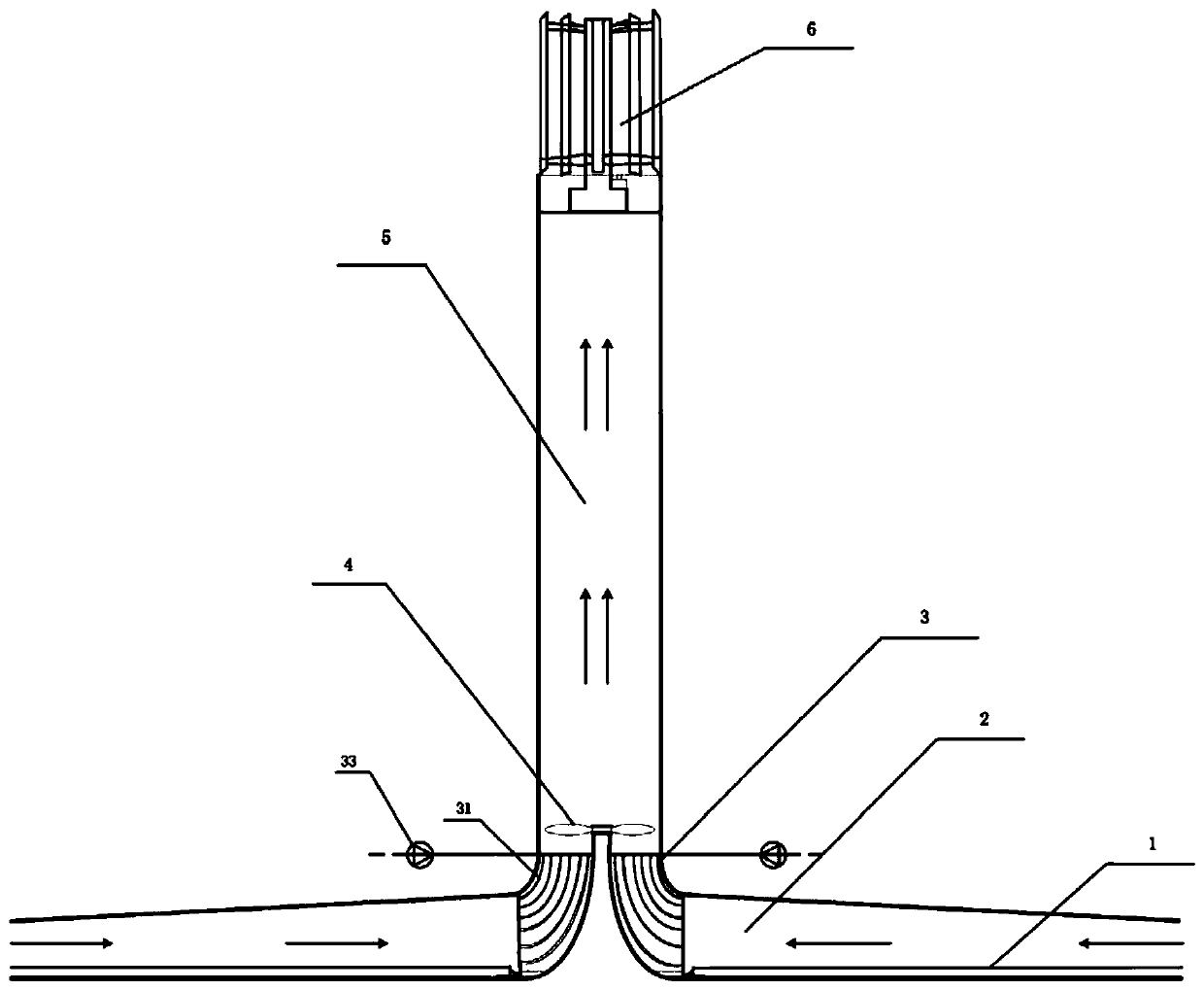 A solar power generation and seawater desalination device combining condenser and wind turbine