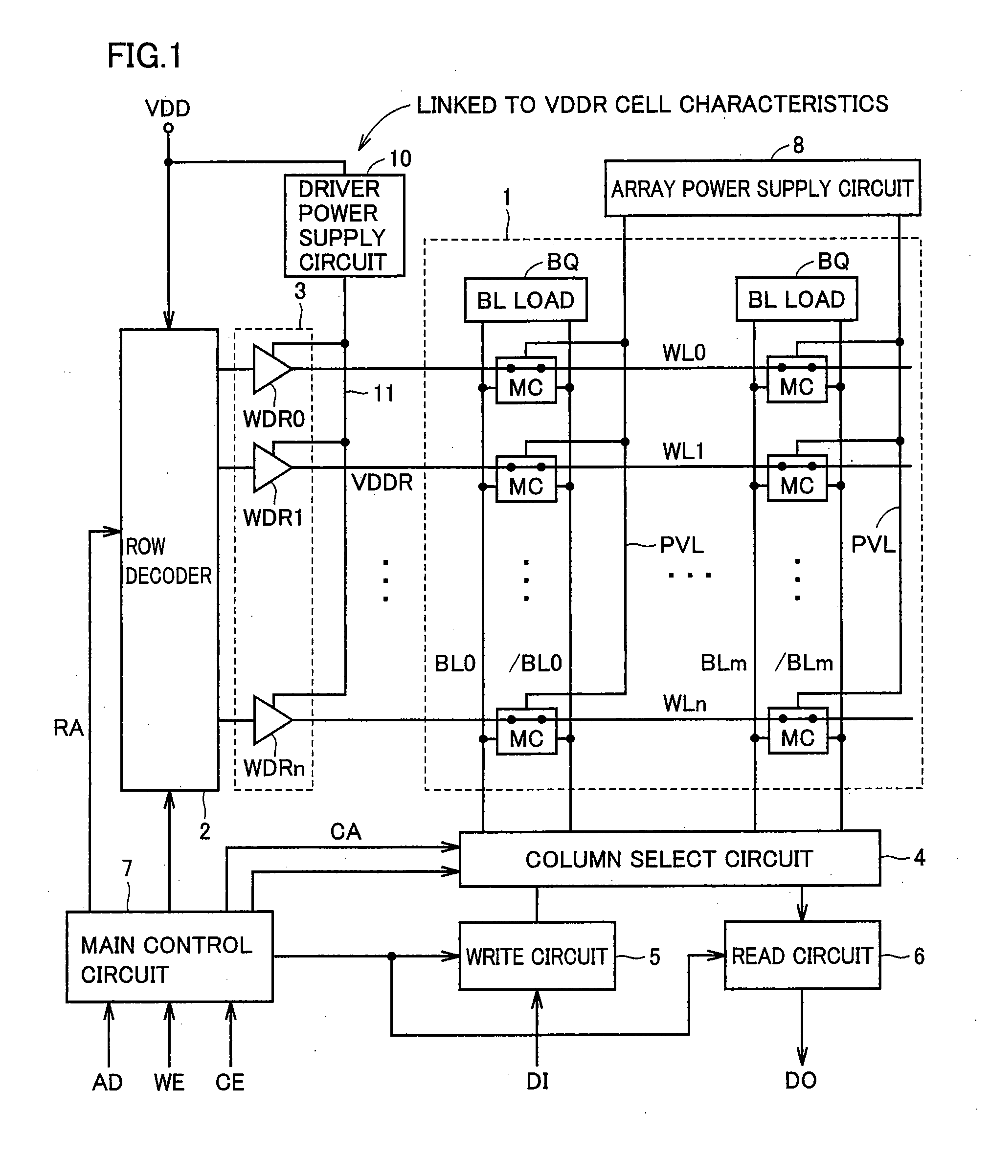 Semiconductor memory device comprising a plurality of static memory cells