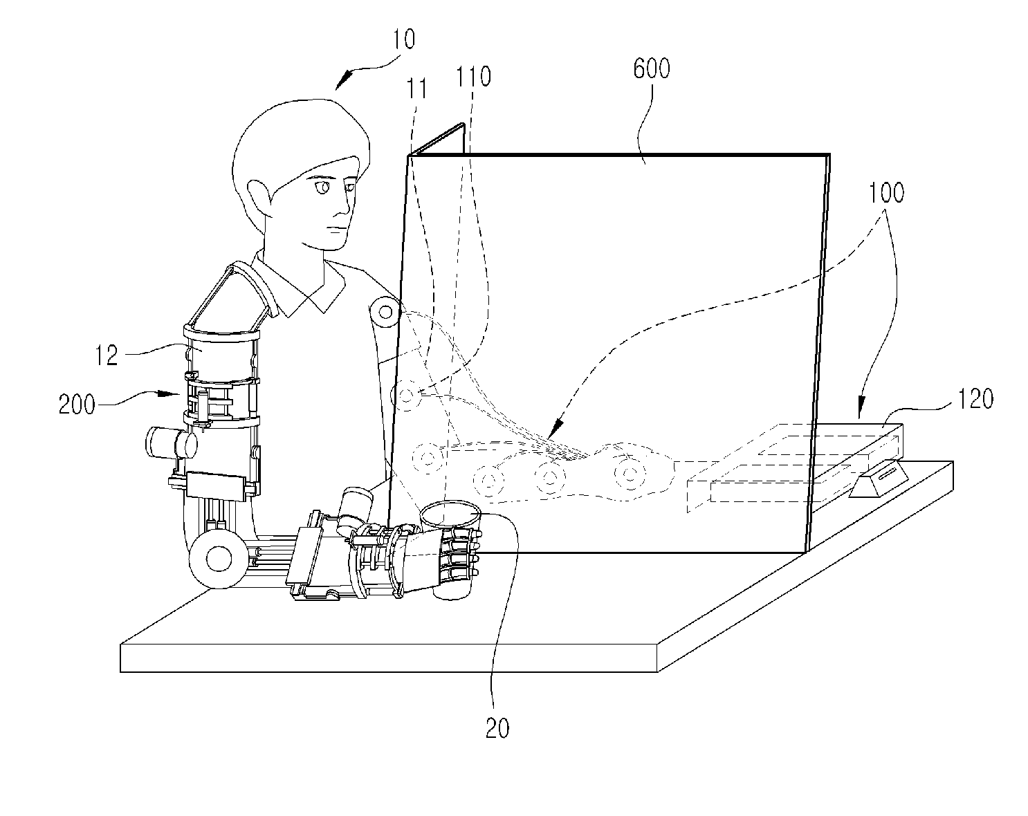 Treatment device for hemiplegia