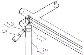 Historic building slanting timber frame tensioning jacking resetting device