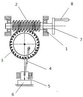 A manual pressing device based on worm gear and crank connecting rod transmission