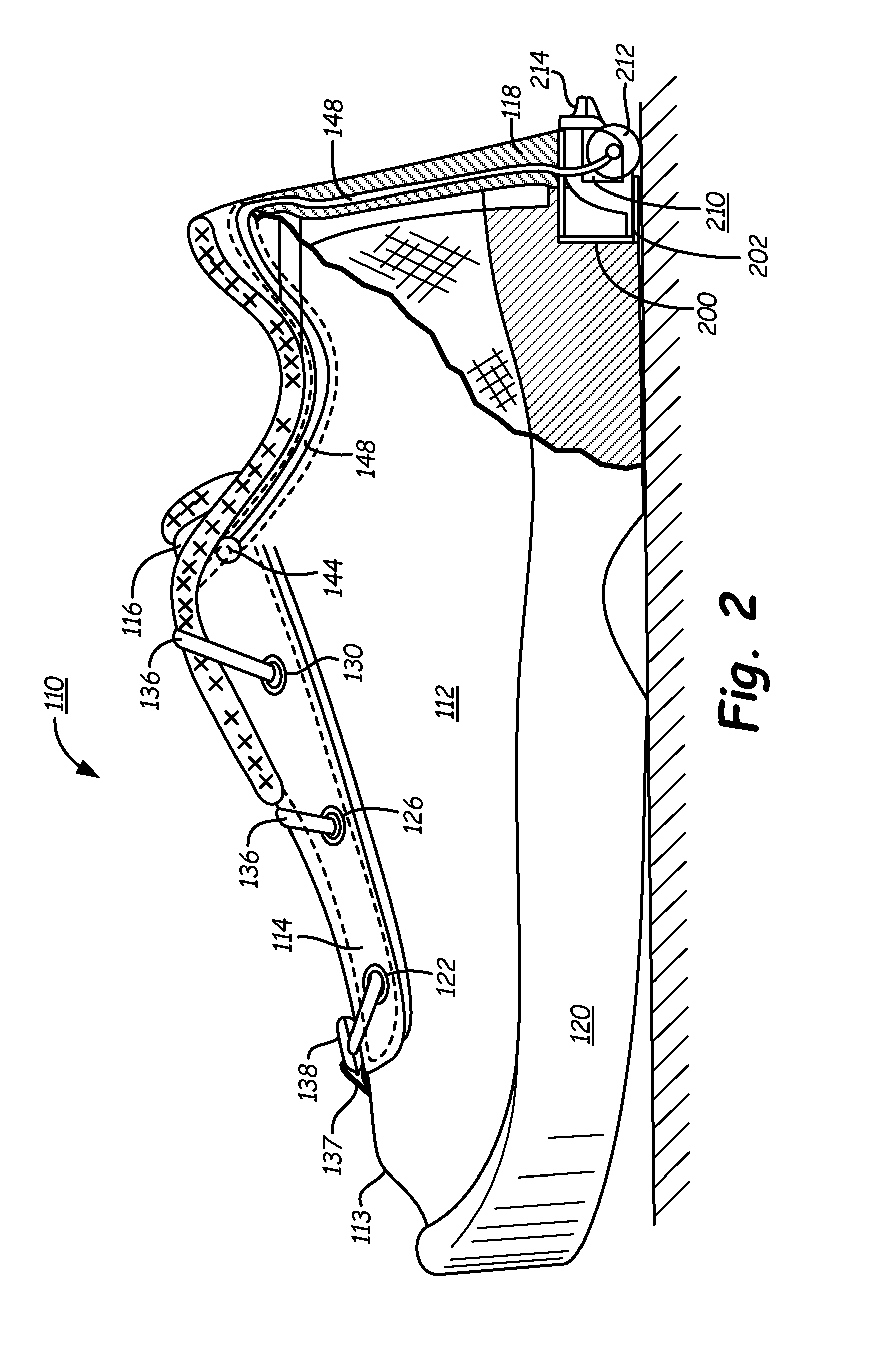 Automated tightening shoe