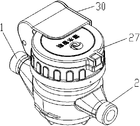 Remote water meter with improved main body structure and working method thereof