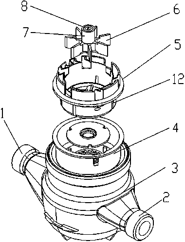 Remote water meter with improved main body structure and working method thereof