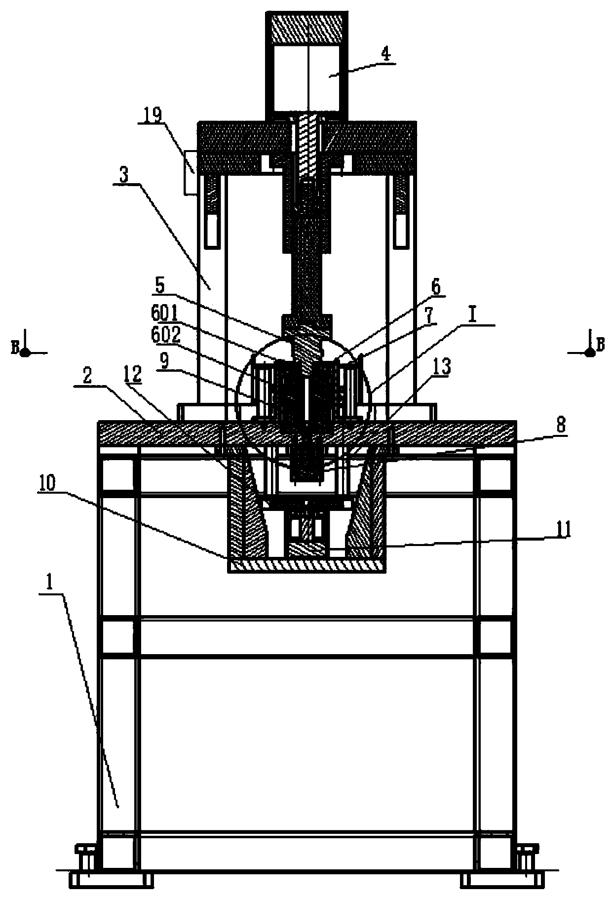 Automatic pressing forming device and method of low-pressure casting sprue filter net