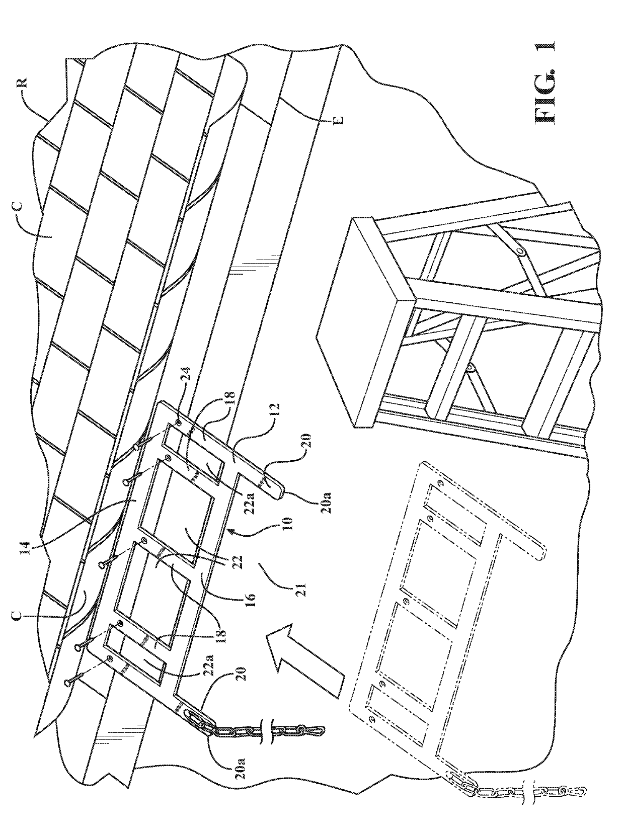 Roof edge ladder guard